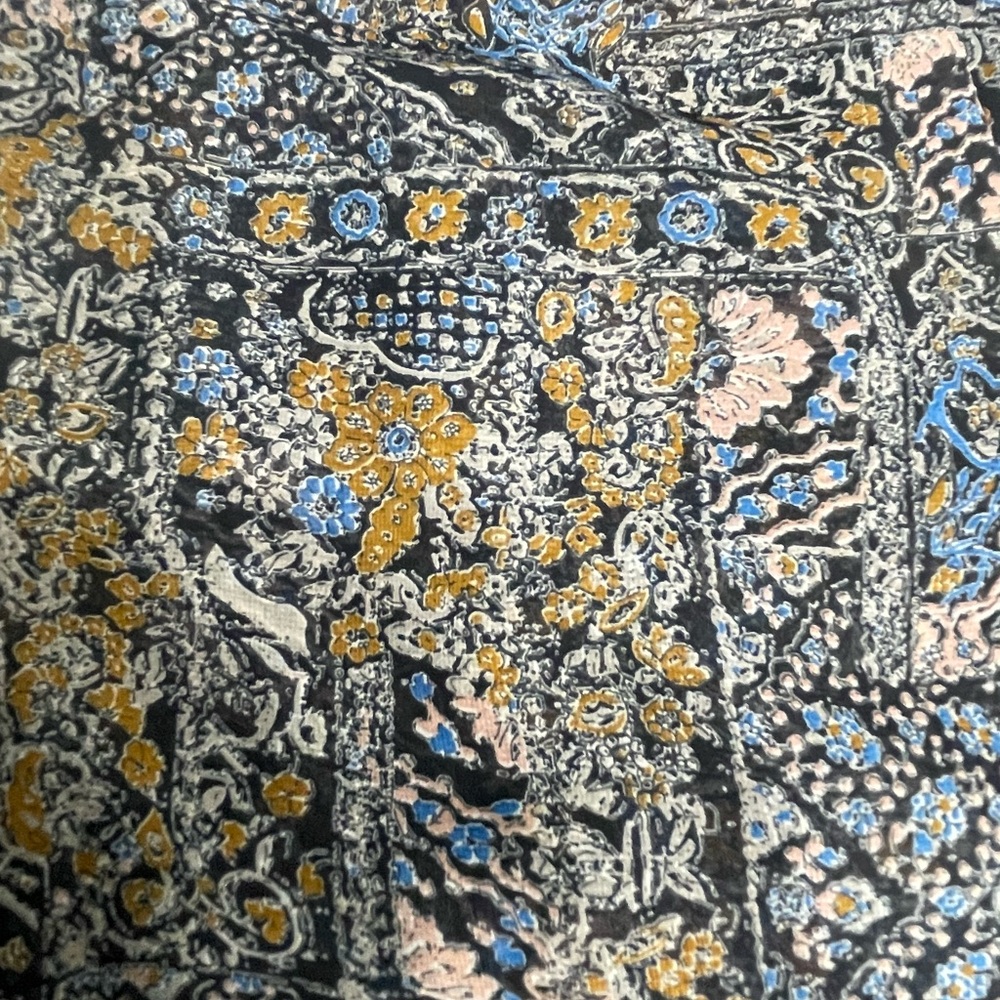 Paisley Chiffon Karlie tier dress. NEW. Size M.Long sleeve midi. Black blue gray - Picture 15 of 15